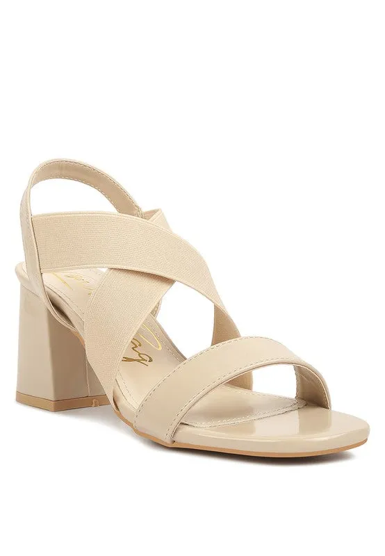 Stretch Straps Block Sandals