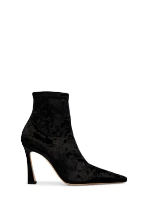 STRETCH VELVET ANKLE BOOT 9.5 - BLACK