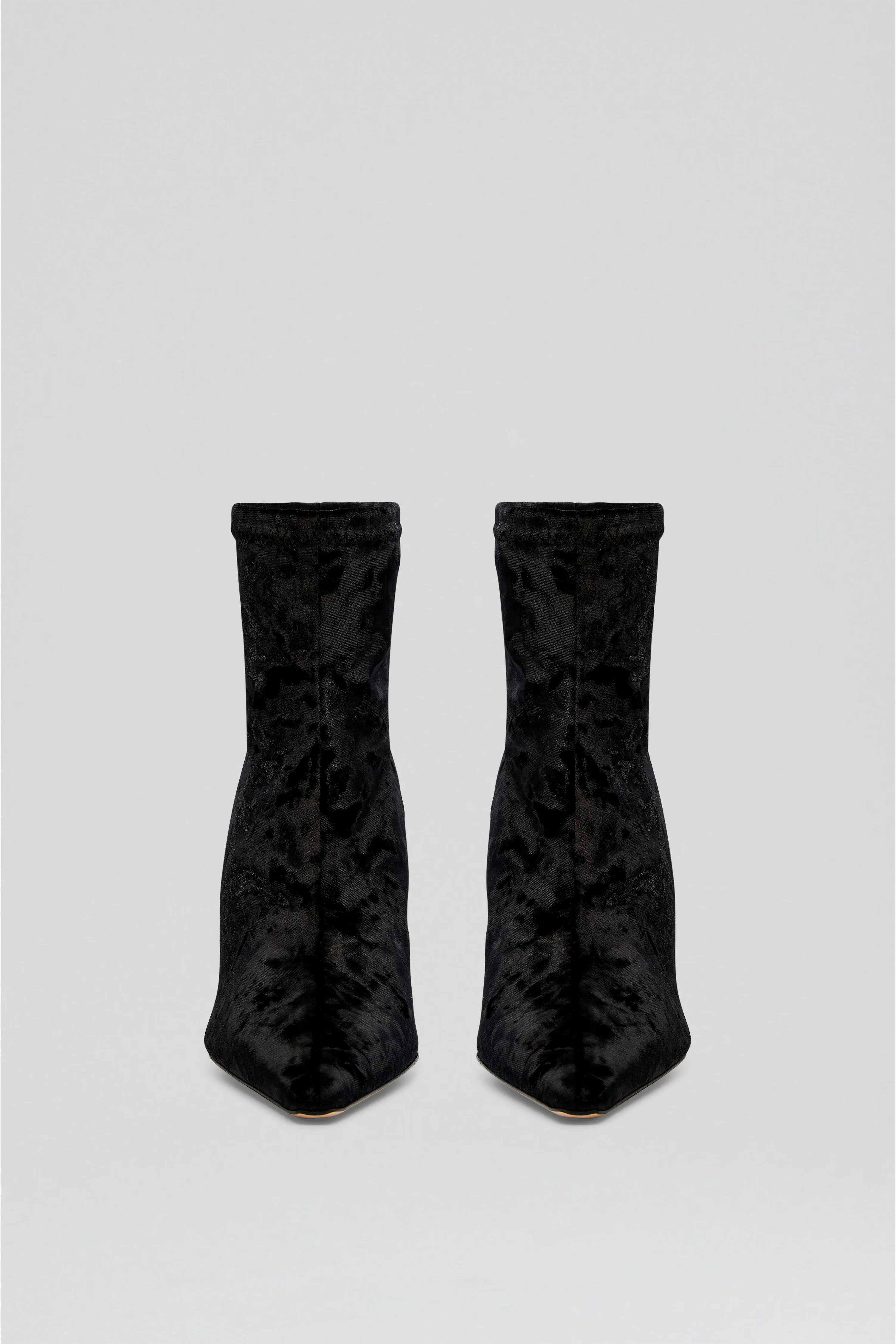 STRETCH VELVET ANKLE BOOT 9.5 - BLACK