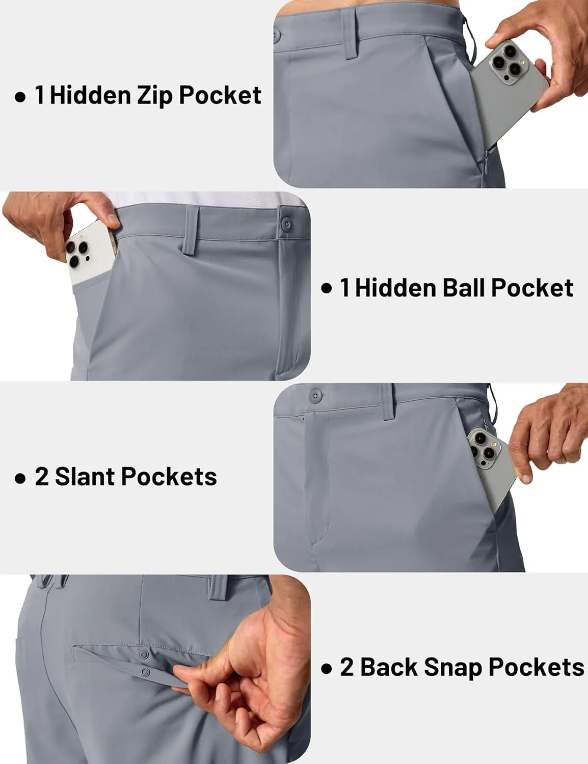 TACVASEN Men's 7" Golf Casual Shorts with 6 Pockets Stretch Lightweight Dress Work Short Flat Front Quick Dry for Summer