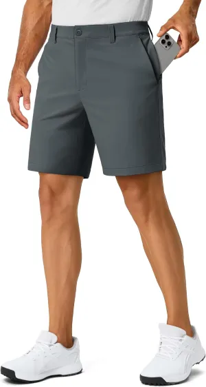 TACVASEN Men's 7" Golf Casual Shorts with 6 Pockets Stretch Lightweight Dress Work Short Flat Front Quick Dry for Summer