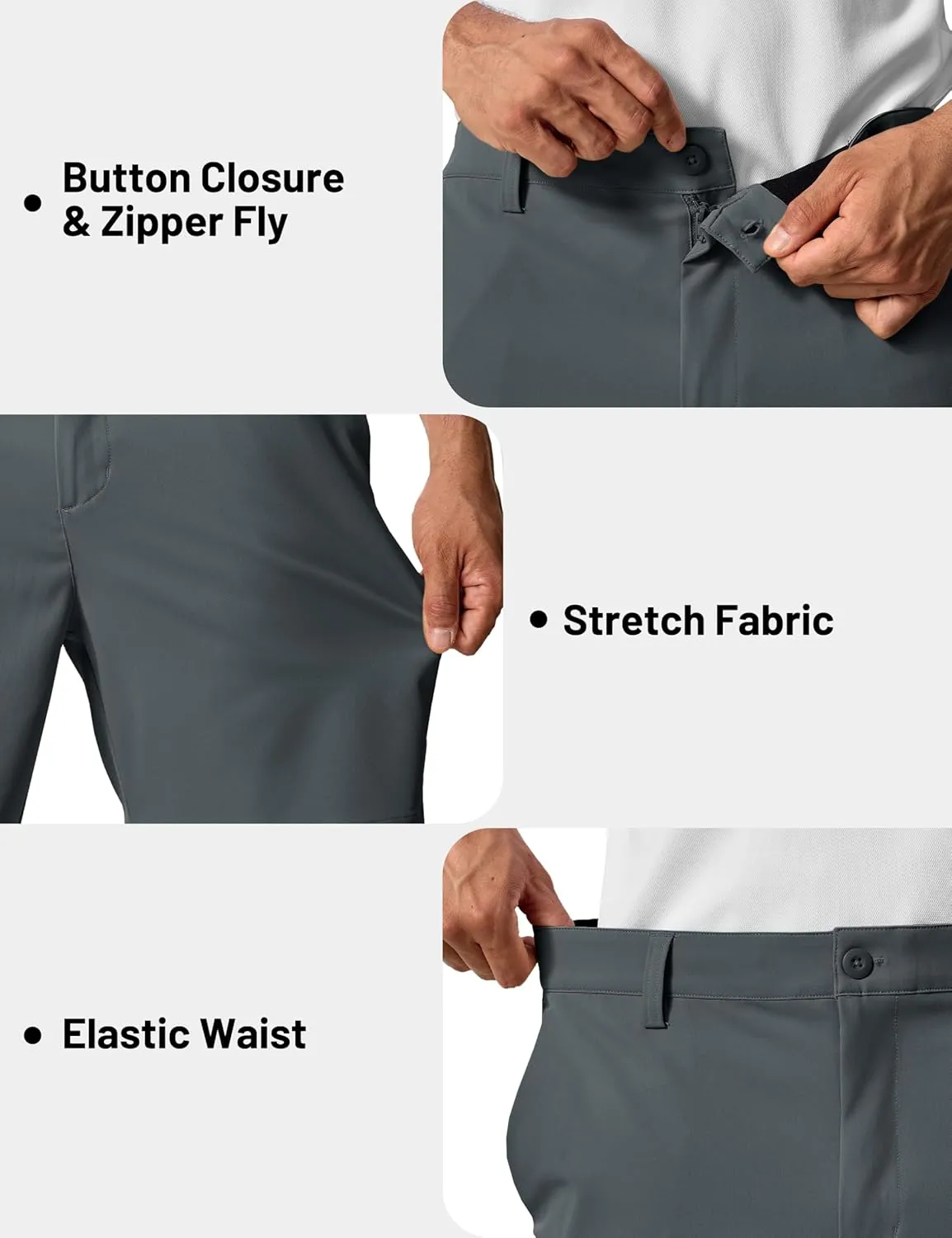 TACVASEN Men's 7" Golf Casual Shorts with 6 Pockets Stretch Lightweight Dress Work Short Flat Front Quick Dry for Summer