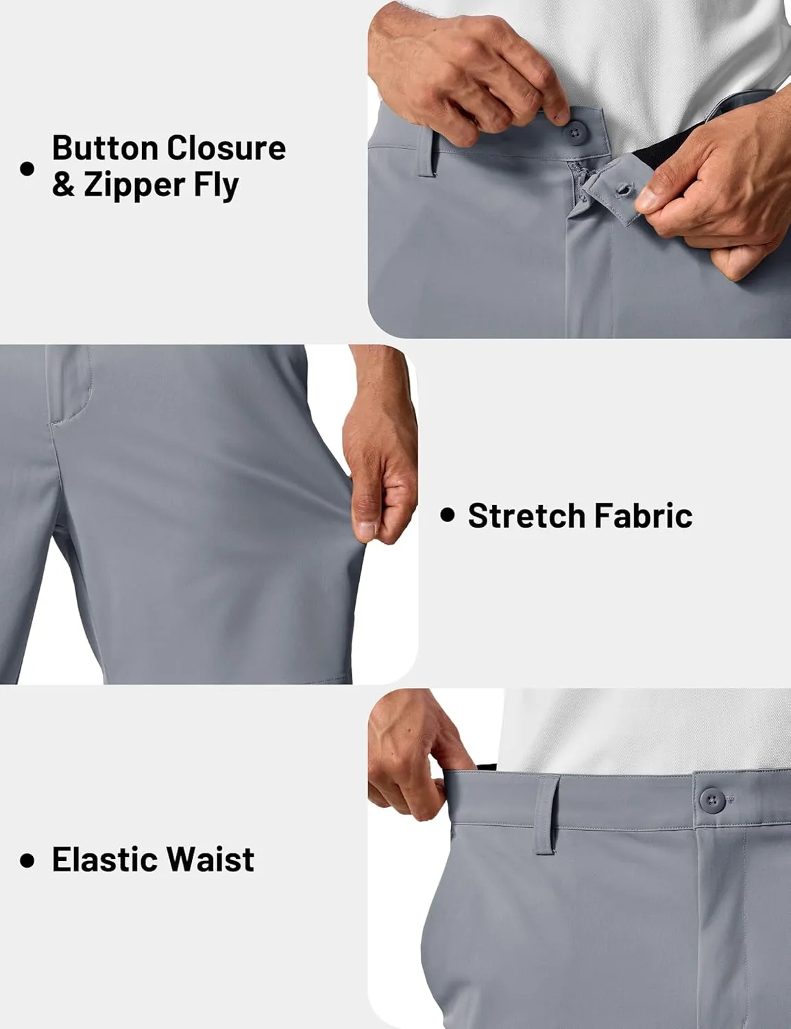 TACVASEN Men's 7" Golf Casual Shorts with 6 Pockets Stretch Lightweight Dress Work Short Flat Front Quick Dry for Summer