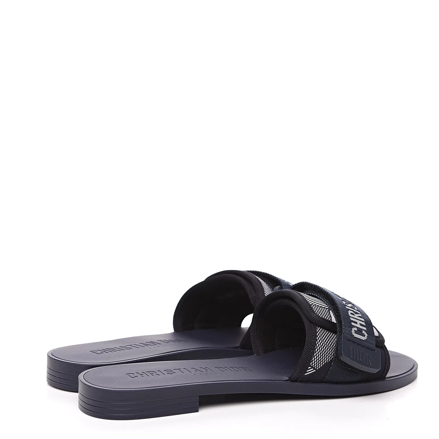 Technical Stretch Fabric Camouflage Dior revolution Slide Sandals Deep Blue