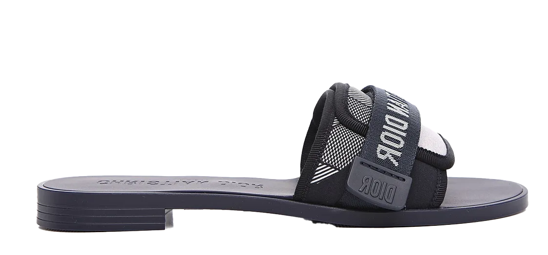 Technical Stretch Fabric Camouflage Dior revolution Slide Sandals Deep Blue