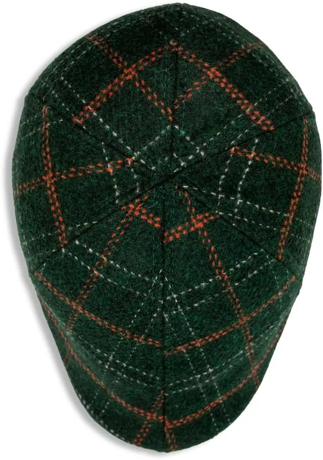 The Original Boston Scally Cap - The Celtic Bone Mens Flat Hat - Six Panel Newsboy Cap for Men - Green