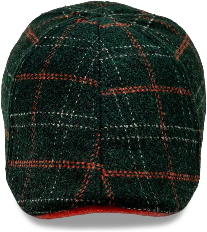 The Original Boston Scally Cap - The Celtic Bone Mens Flat Hat - Six Panel Newsboy Cap for Men - Green
