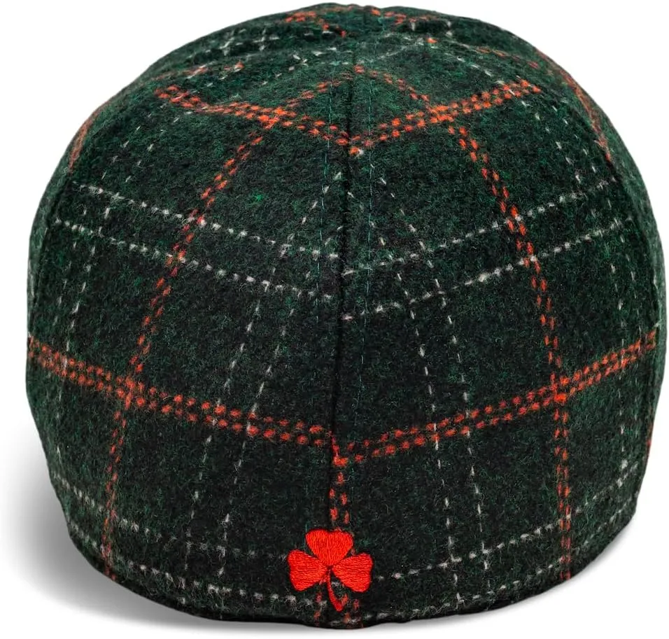The Original Boston Scally Cap - The Celtic Bone Mens Flat Hat - Six Panel Newsboy Cap for Men - Green