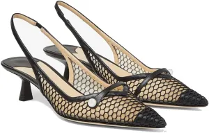 THESHY Women's Slingback Kitten Heel Glitter Pointed Toe Pearl Low Heel Pumps Casual Wedding Shoes for Women Fashion Dress Shoes