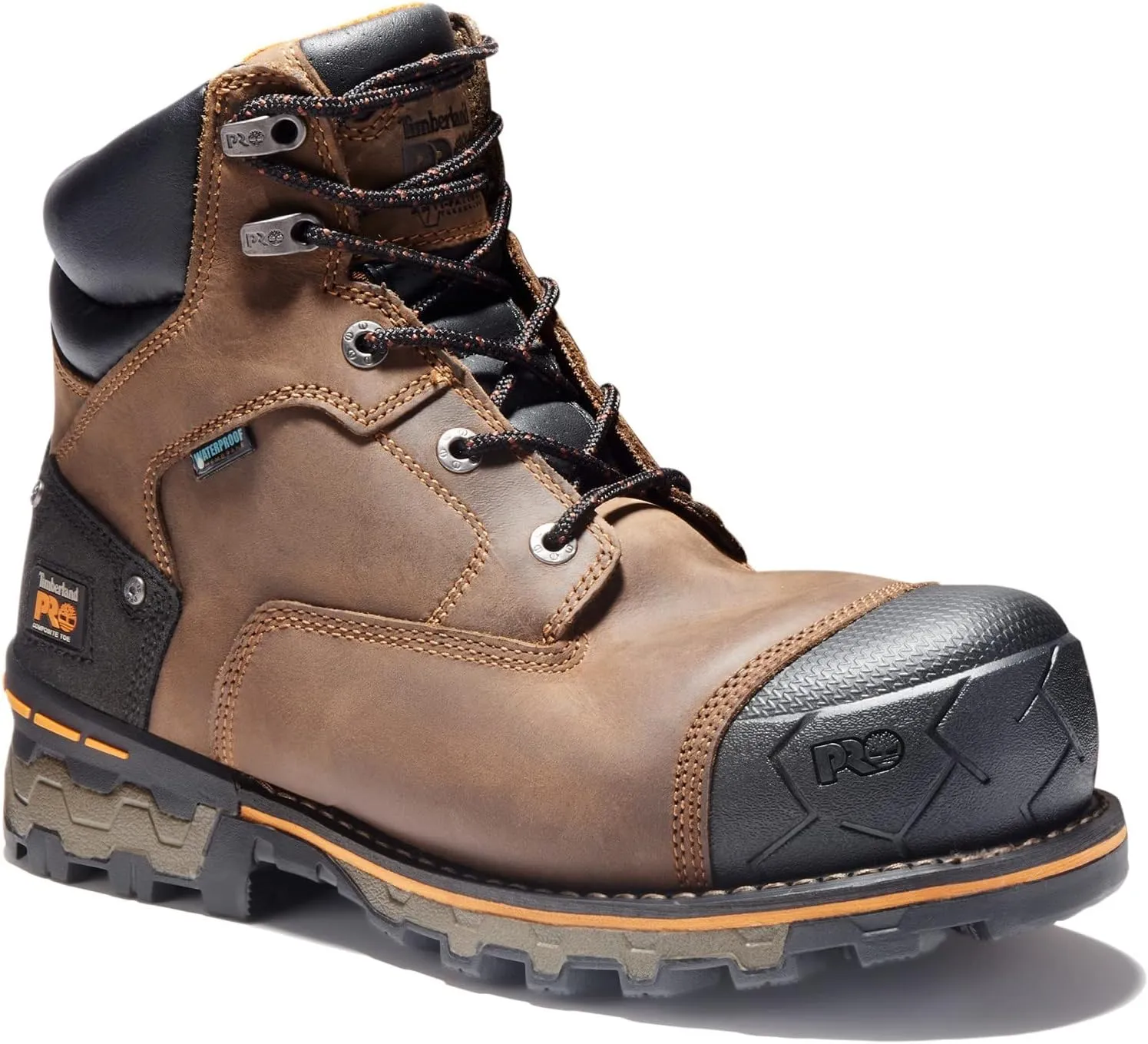 Timberland PRO Men's Boondock 6 Inch Composite Safety Toe Waterproof Industrial Work Boot, Brown, 8.5