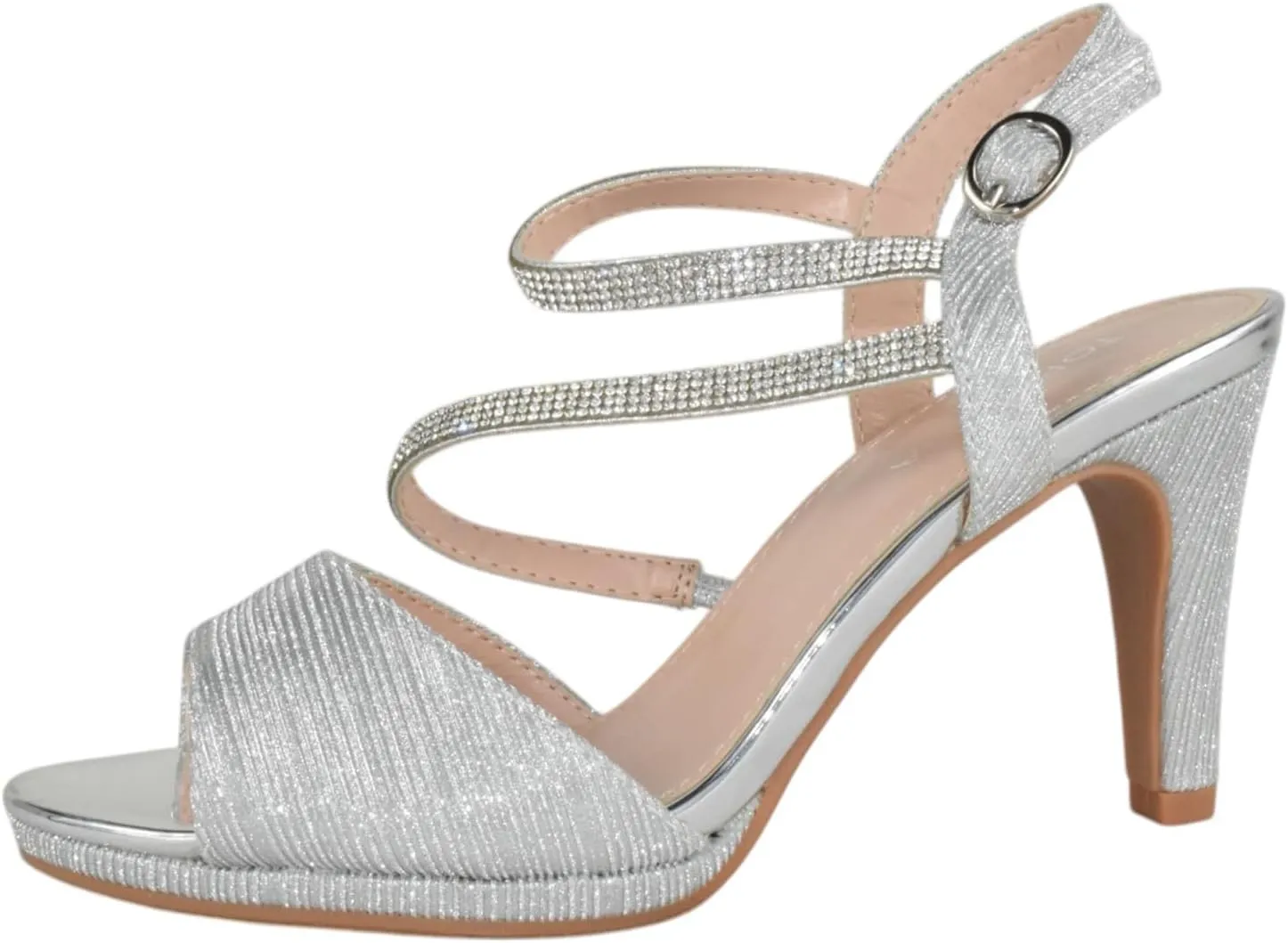 TOP Moda Shoes Women Stiletto Heels Open Peep Toe Ankle Strap Bling Rhinestone Glitter Pamela-1