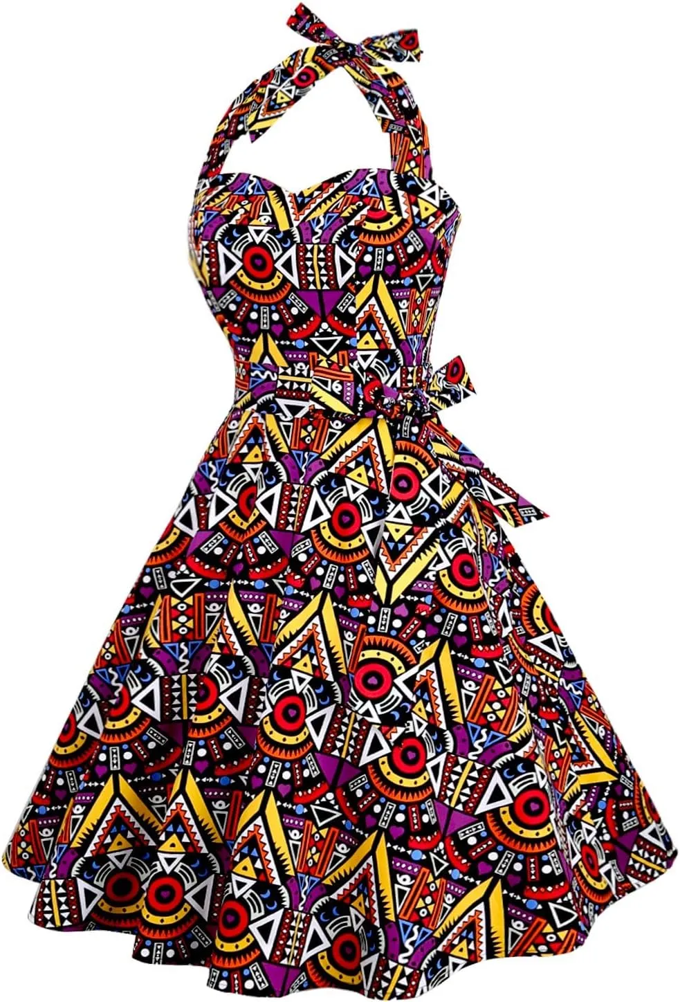 Topdress Women'sVintage Polka Audrey Dress 1950s Halter Retro Cocktail Dress