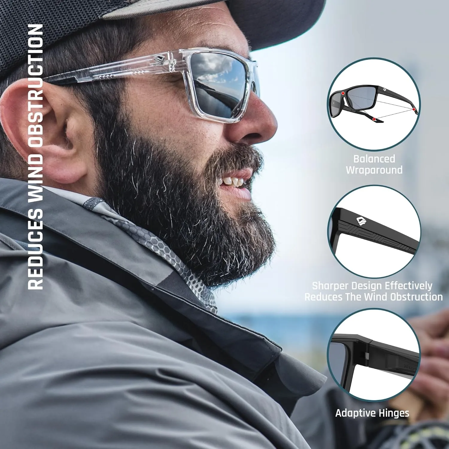 TOREGE Mens Women Sunglasses Polarized Sports UV Protection Wraparound Lightweight Sunglasses for Fishing Golfing NAUTILUS