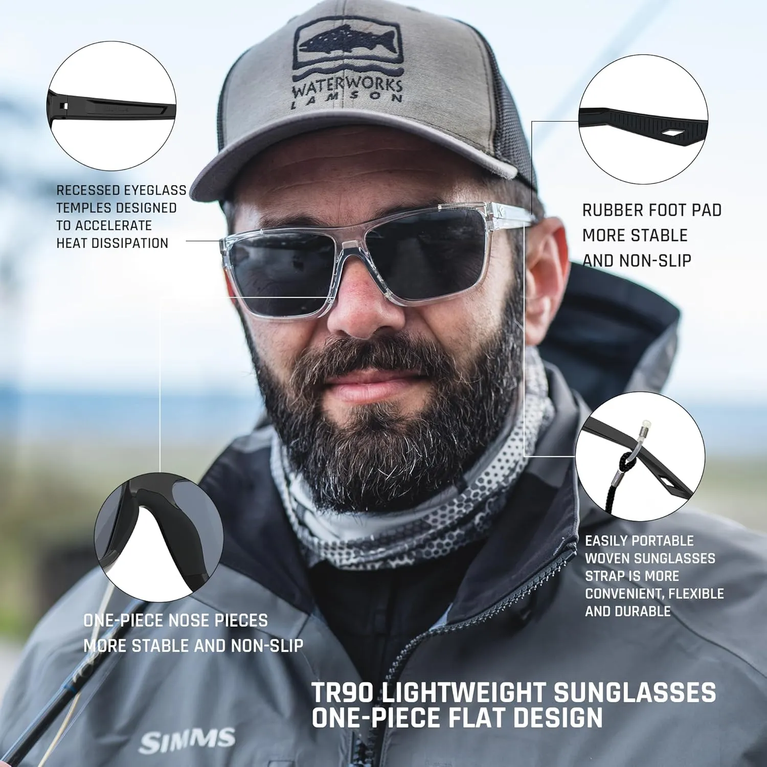 TOREGE Mens Women Sunglasses Polarized Sports UV Protection Wraparound Lightweight Sunglasses for Fishing Golfing NAUTILUS