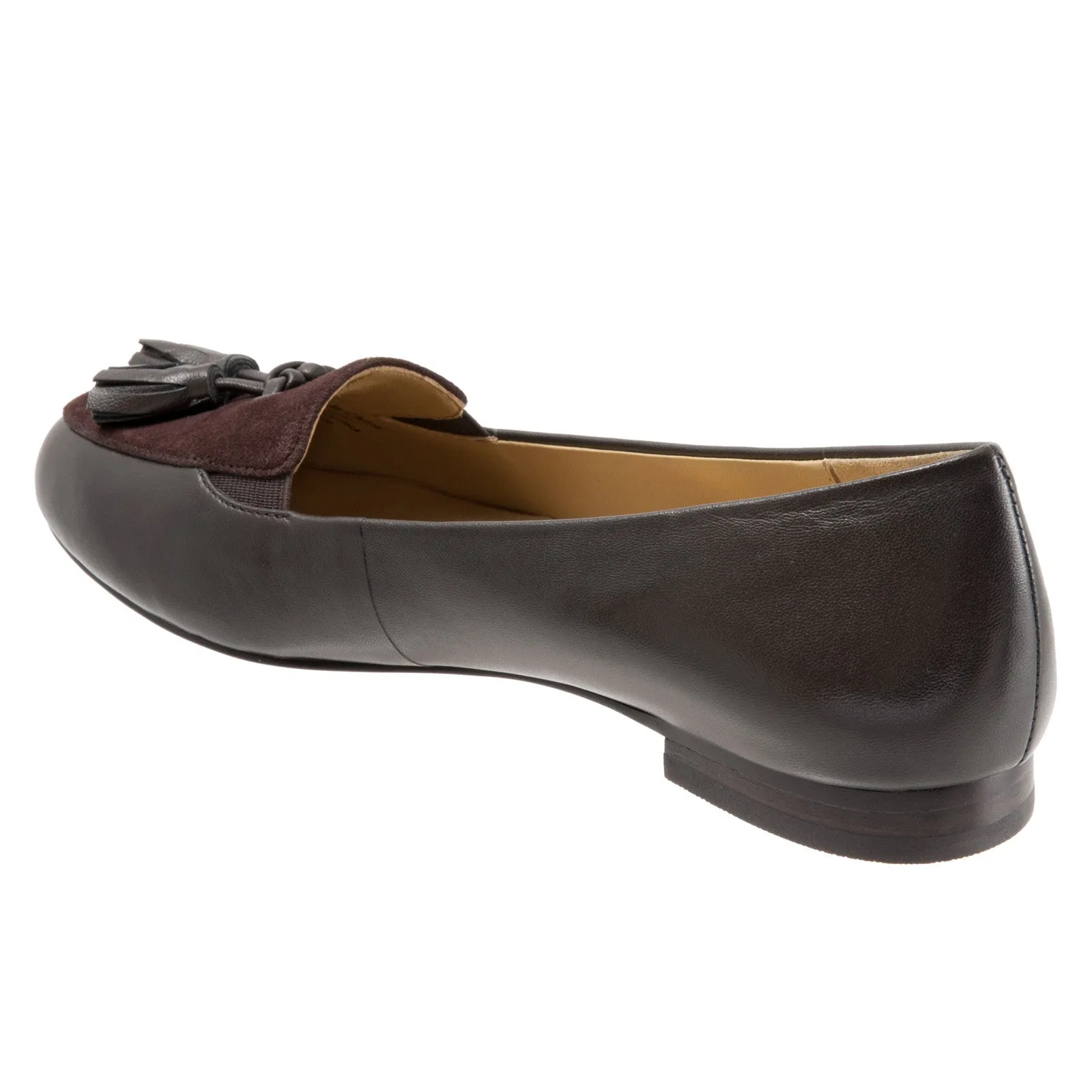 Trotters Caroline T1666-217 Womens Brown Narrow Leather Loafer Flats Shoes