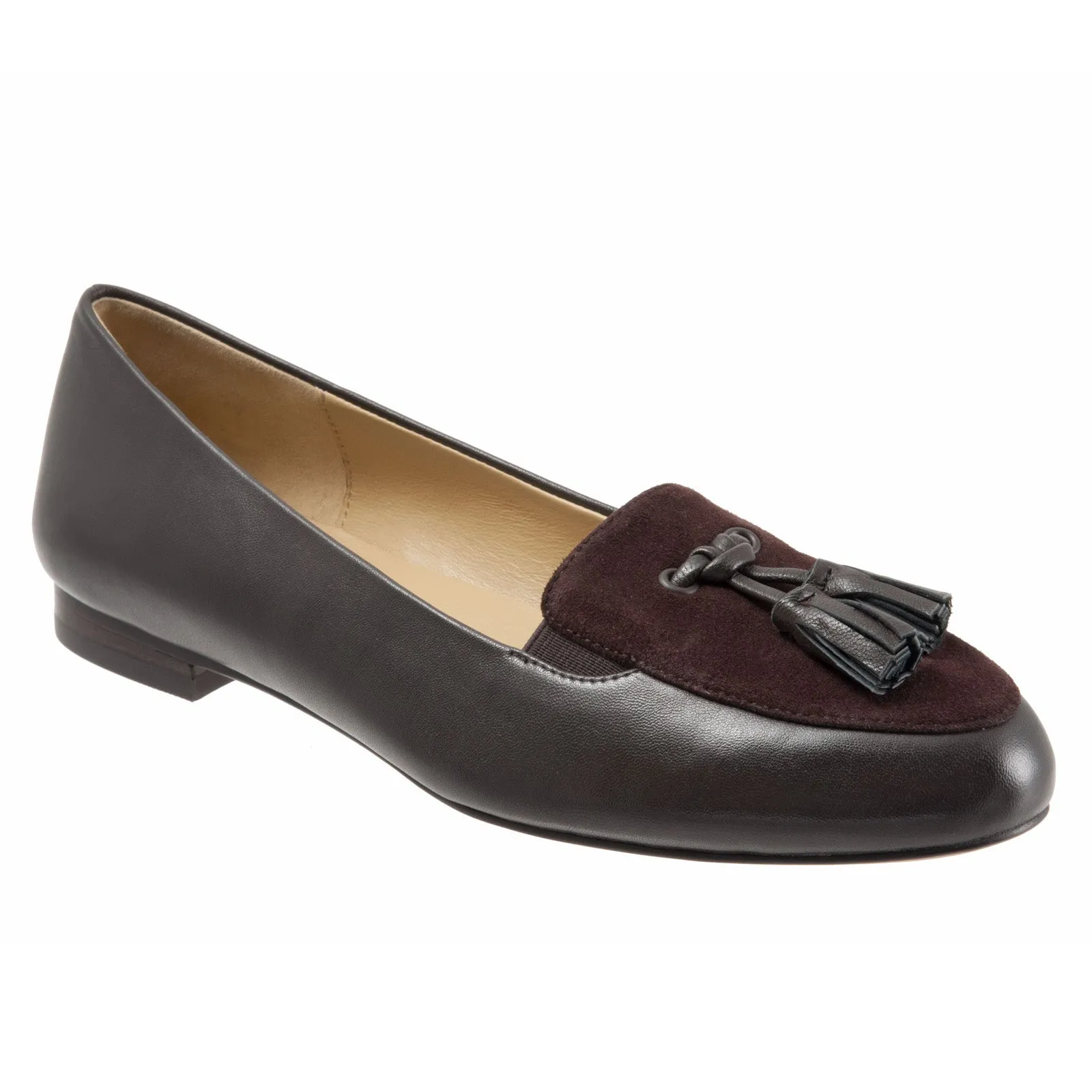 Trotters Caroline T1666-217 Womens Brown Narrow Leather Loafer Flats Shoes