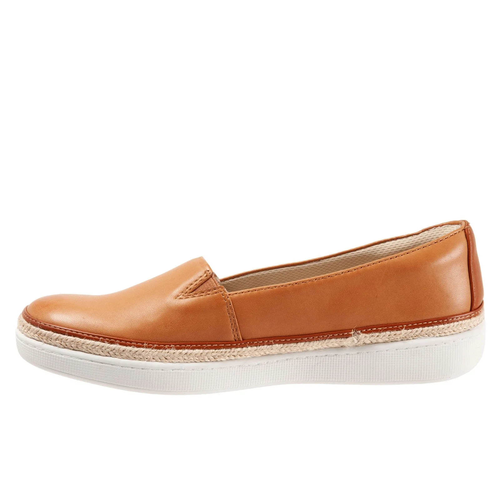Trotters Destiny T2003-282 Womens Brown Narrow Leather Loafer Flats Shoes