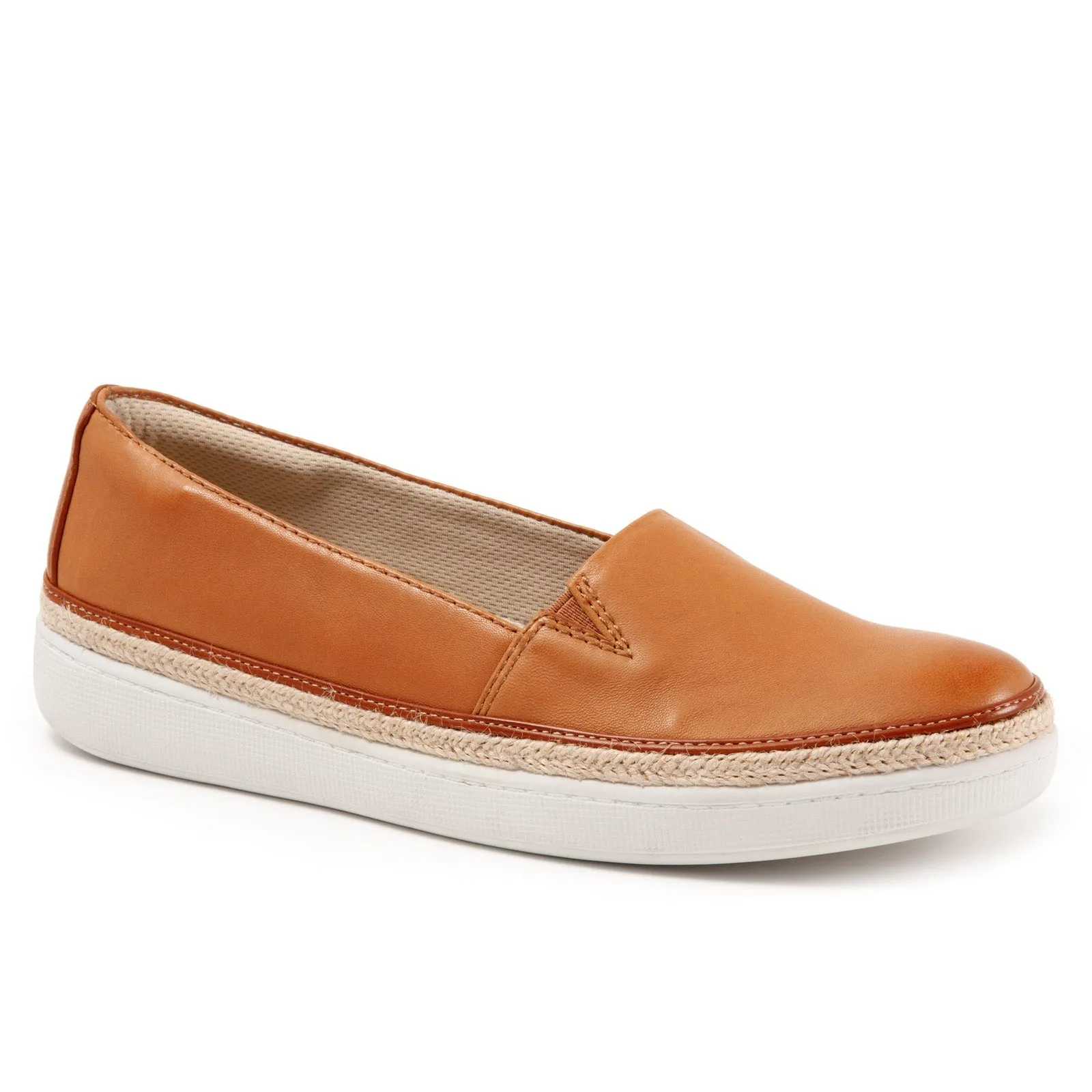 Trotters Destiny T2003-282 Womens Brown Narrow Leather Loafer Flats Shoes