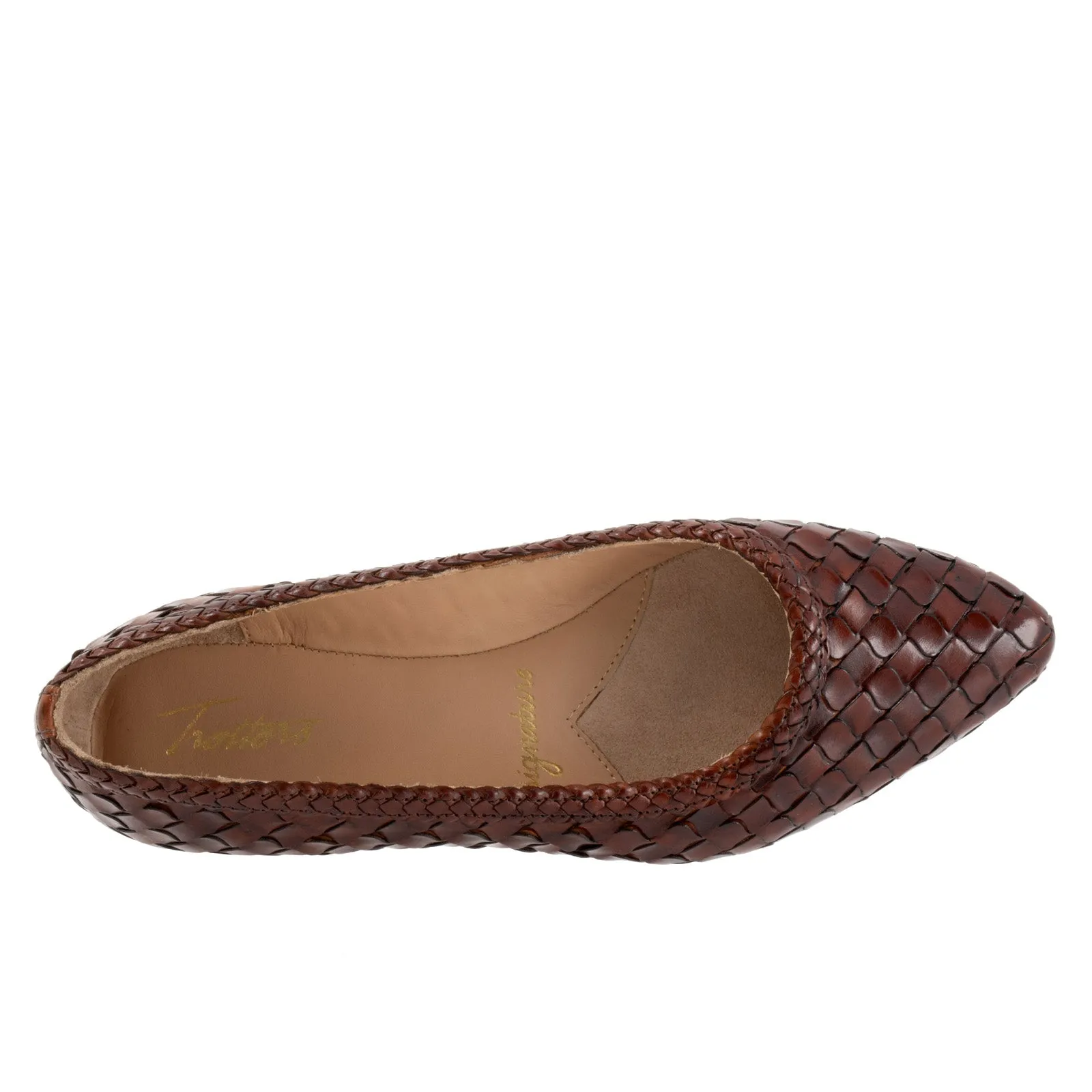 Trotters Emmie T2371-206 Womens Brown Wide Leather Loafer Flats Shoes