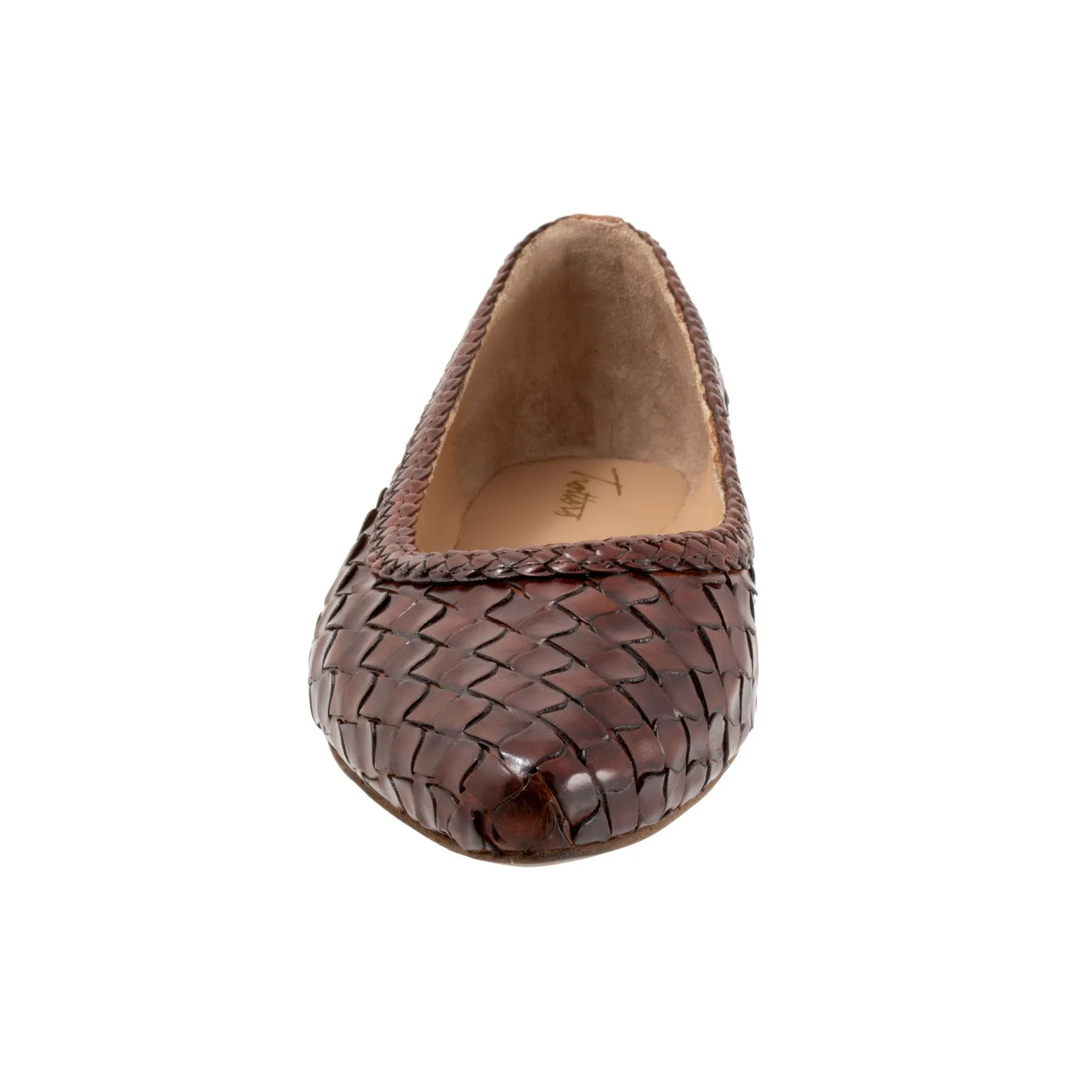 Trotters Emmie T2371-206 Womens Brown Wide Leather Loafer Flats Shoes