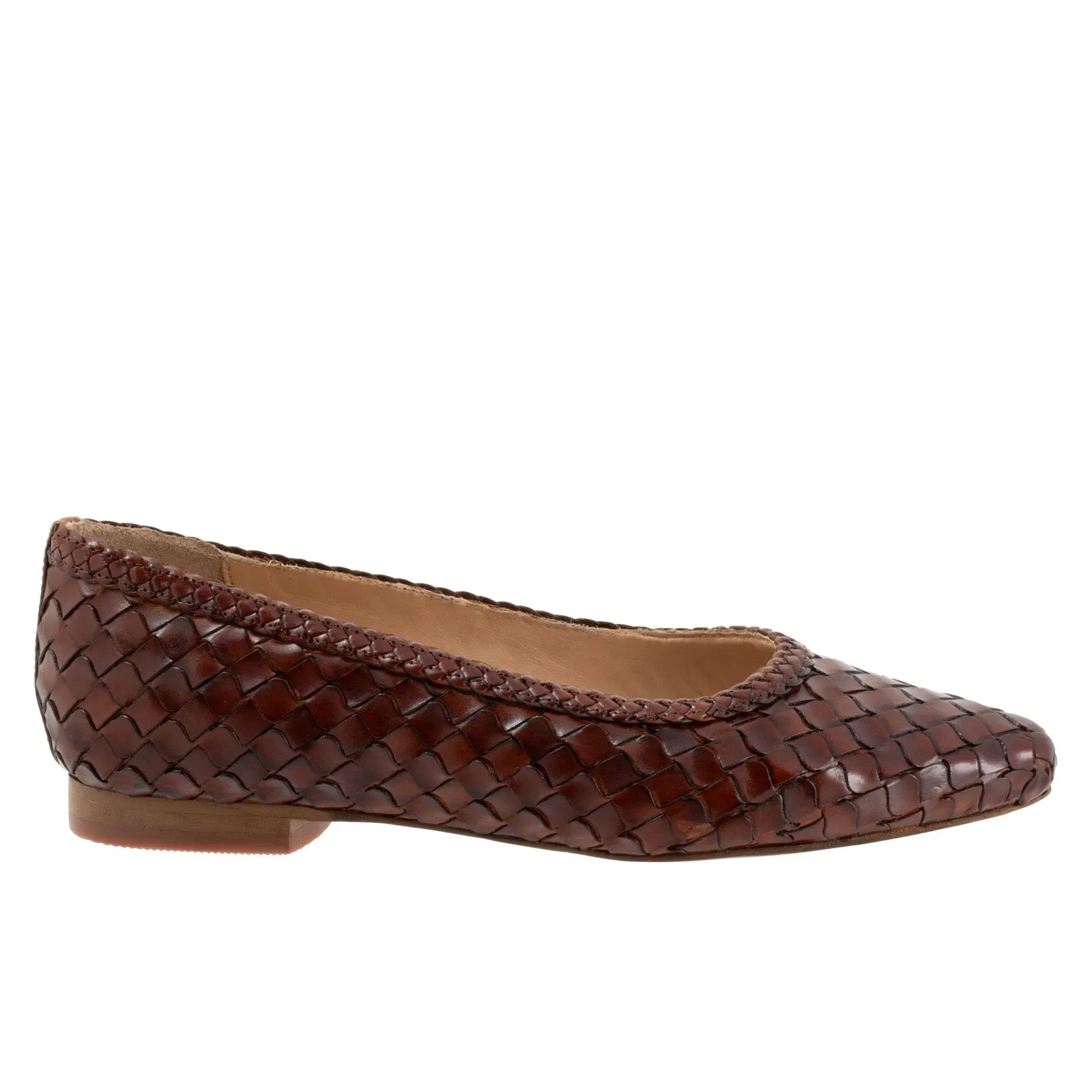 Trotters Emmie T2371-206 Womens Brown Wide Leather Loafer Flats Shoes
