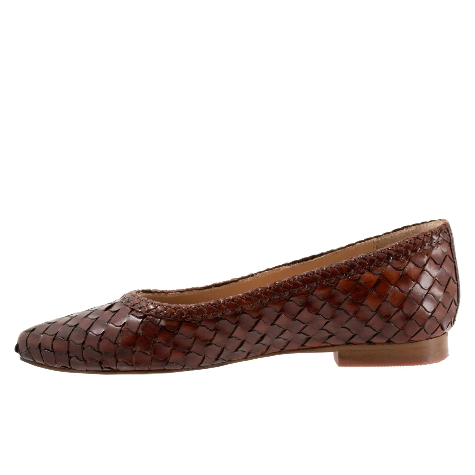Trotters Emmie T2371-206 Womens Brown Wide Leather Loafer Flats Shoes