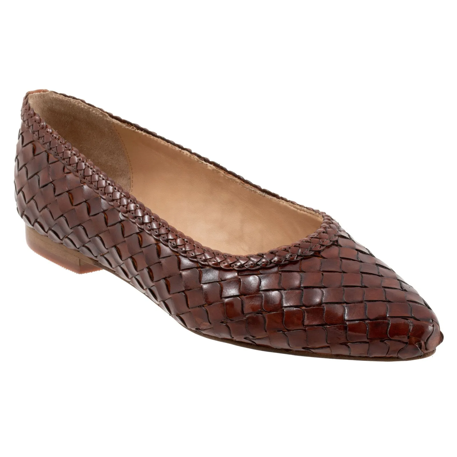 Trotters Emmie T2371-206 Womens Brown Wide Leather Loafer Flats Shoes
