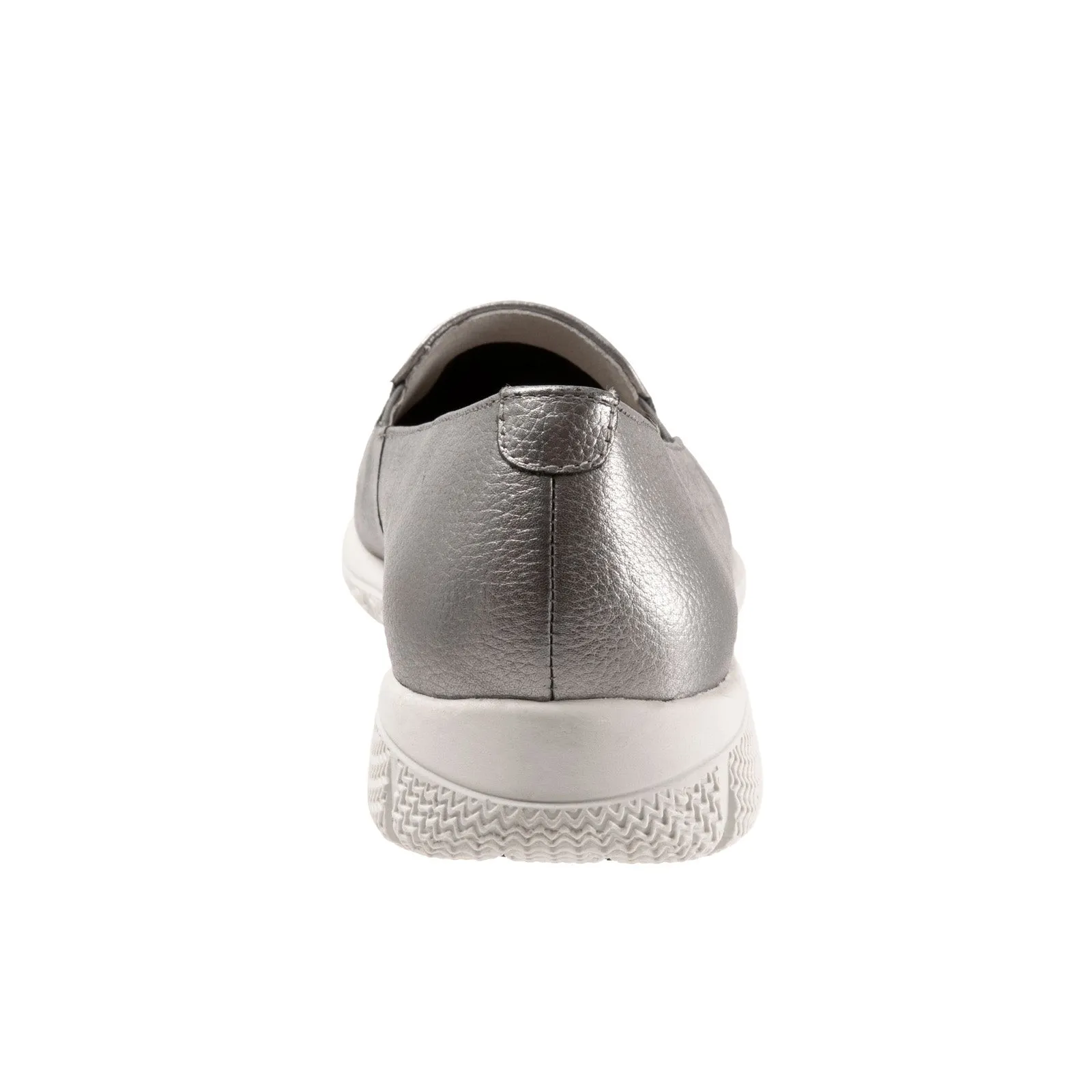 Trotters Universal T2110-033 Womens Silver Wide Leather Loafer Flats Shoes