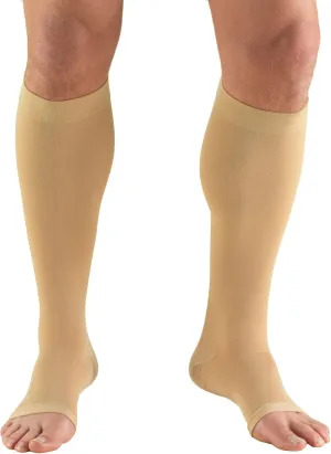 Truform 20-30 Mmhg Compression Stocking for Men & Women, Knee High Length, Open Toe, Beige, Large