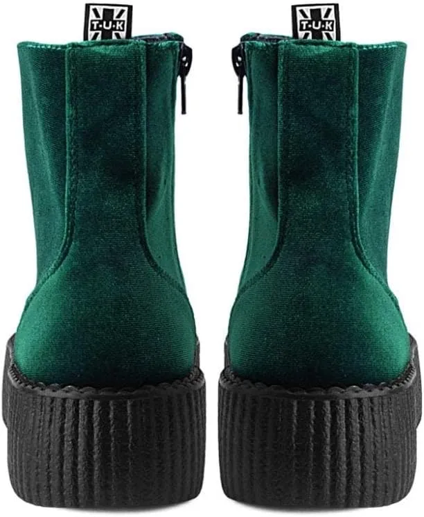 T.U.K Velvet Viva Mondo Boots for Women, Fashion Lace Up Platform Combat Boots