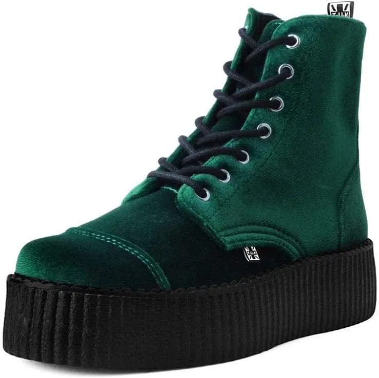 T.U.K Velvet Viva Mondo Boots for Women, Fashion Lace Up Platform Combat Boots