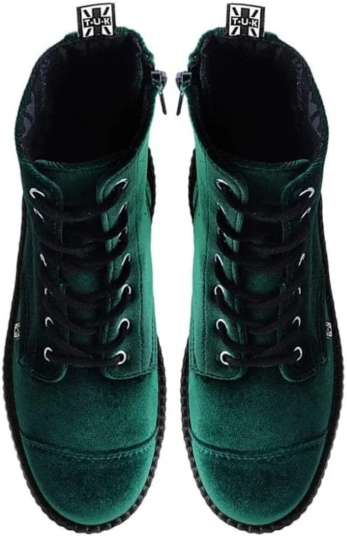 T.U.K Velvet Viva Mondo Boots for Women, Fashion Lace Up Platform Combat Boots