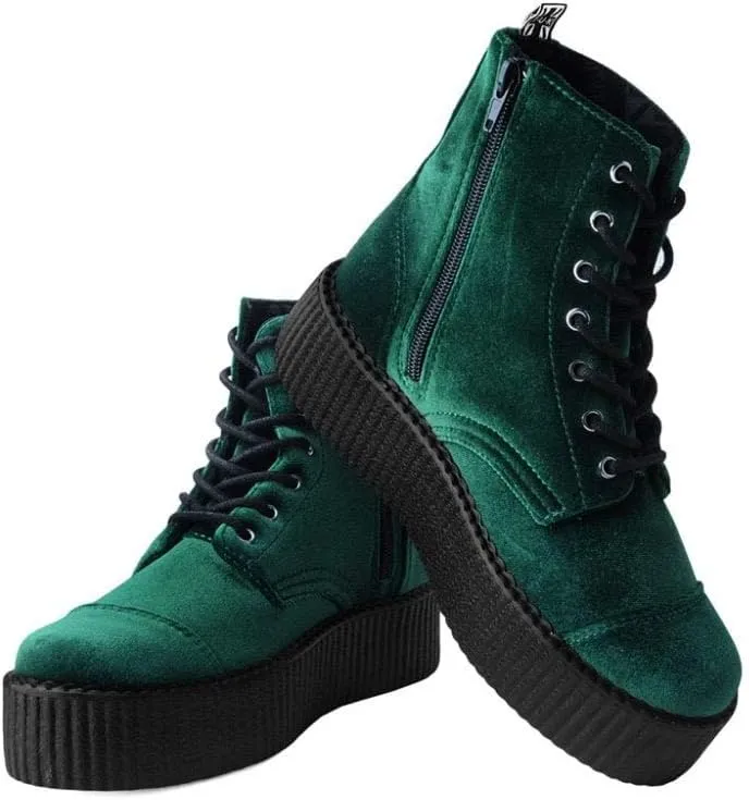 T.U.K Velvet Viva Mondo Boots for Women, Fashion Lace Up Platform Combat Boots