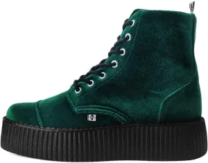 T.U.K Velvet Viva Mondo Boots for Women, Fashion Lace Up Platform Combat Boots