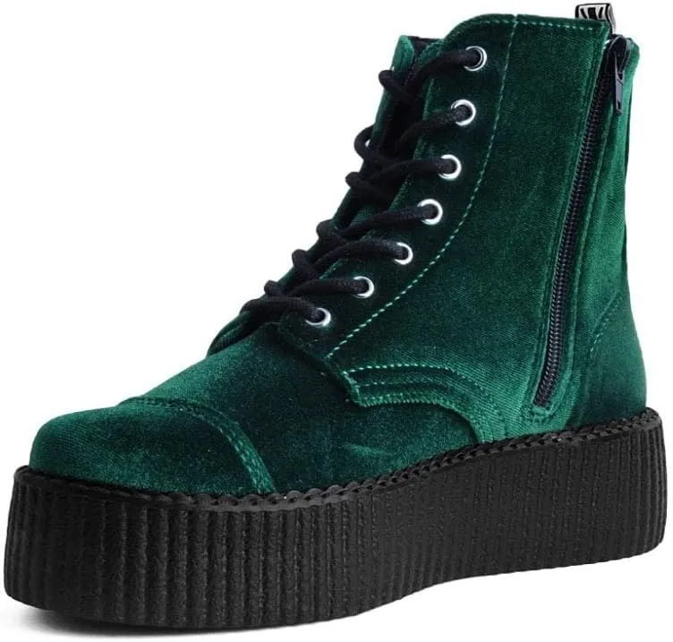 T.U.K Velvet Viva Mondo Boots for Women, Fashion Lace Up Platform Combat Boots