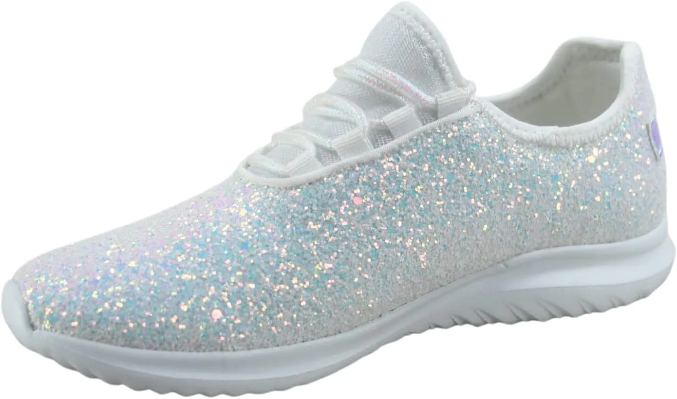 TZ Lotus-08 Women's Comfort Slip On Fashion Color Glitter Walking Runing Flat Heel Sneakers Shoes