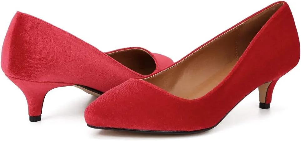 Unisex Men's Women's Classic Low Kitten Heel Pumps