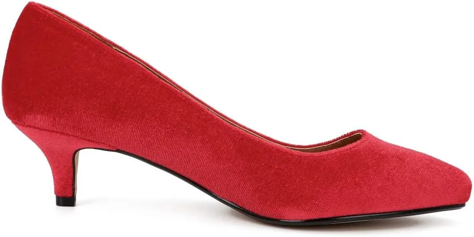 Unisex Men's Women's Classic Low Kitten Heel Pumps