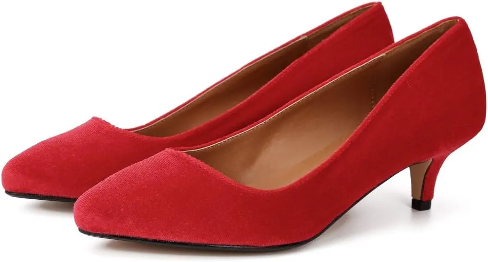 Unisex Men's Women's Classic Low Kitten Heel Pumps