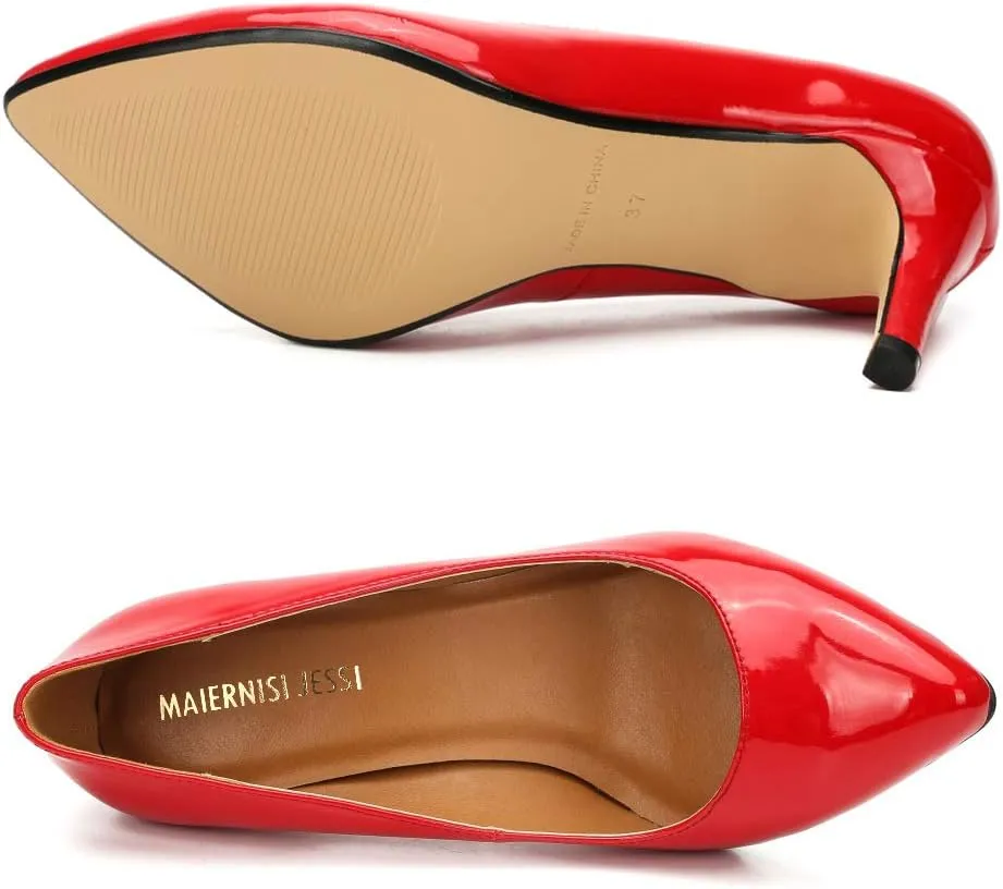 Unisex Men's Women's Classic Mid Kitten Heel Pumps