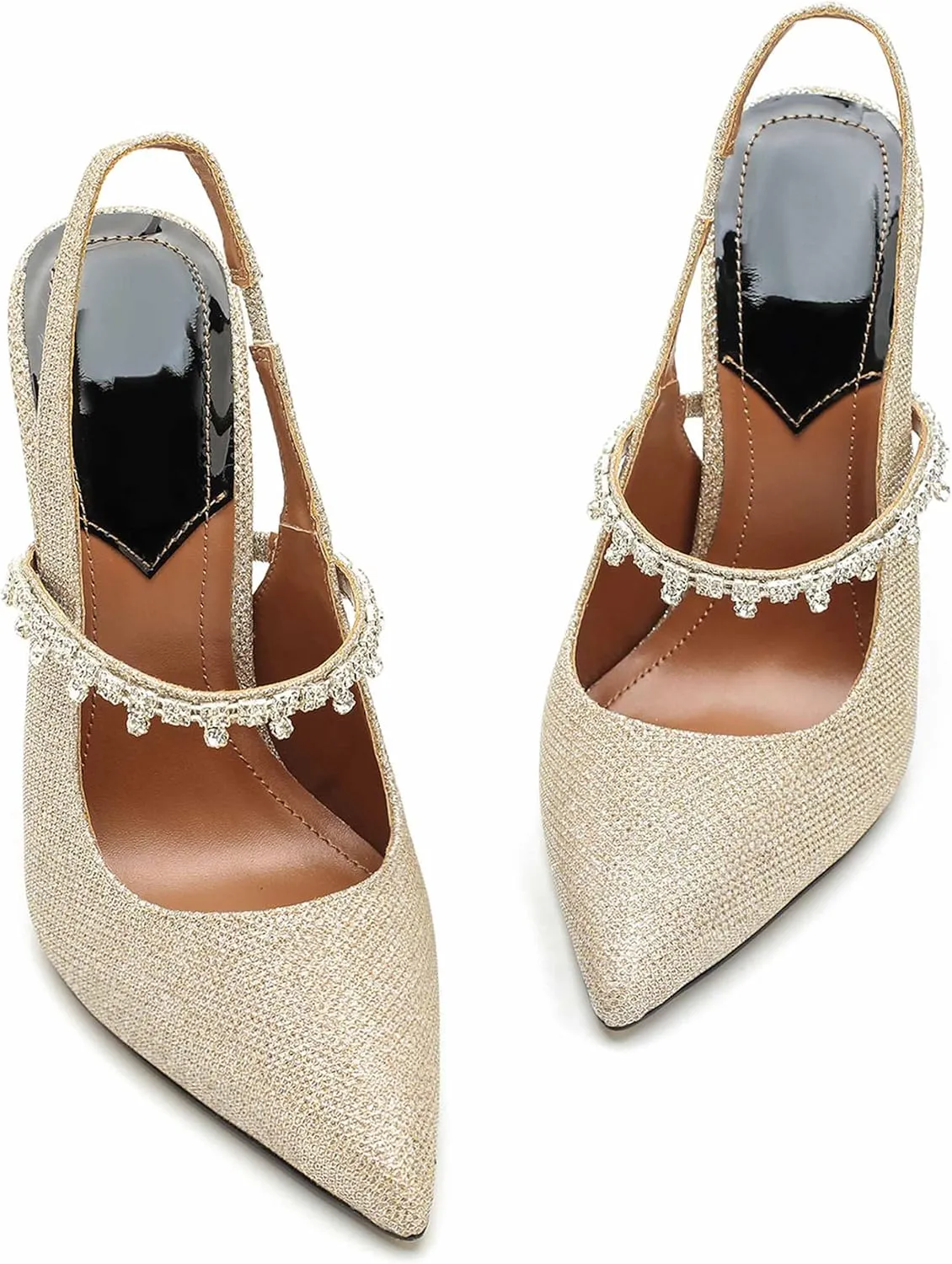 Unisex Men's Women's Pointed Toe High Heels Rhinestone Stiletto Pumps Ankle Strap Dress Party Shoes