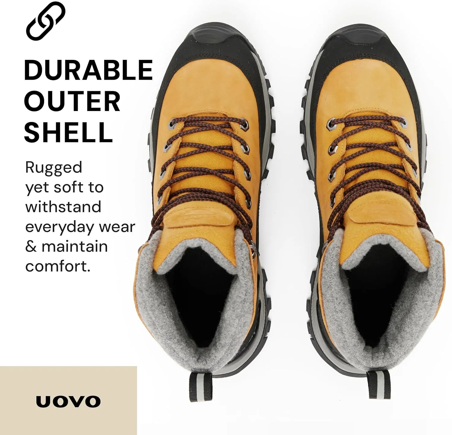 UOVO Men’s Winter Boot, Waterproof Leather