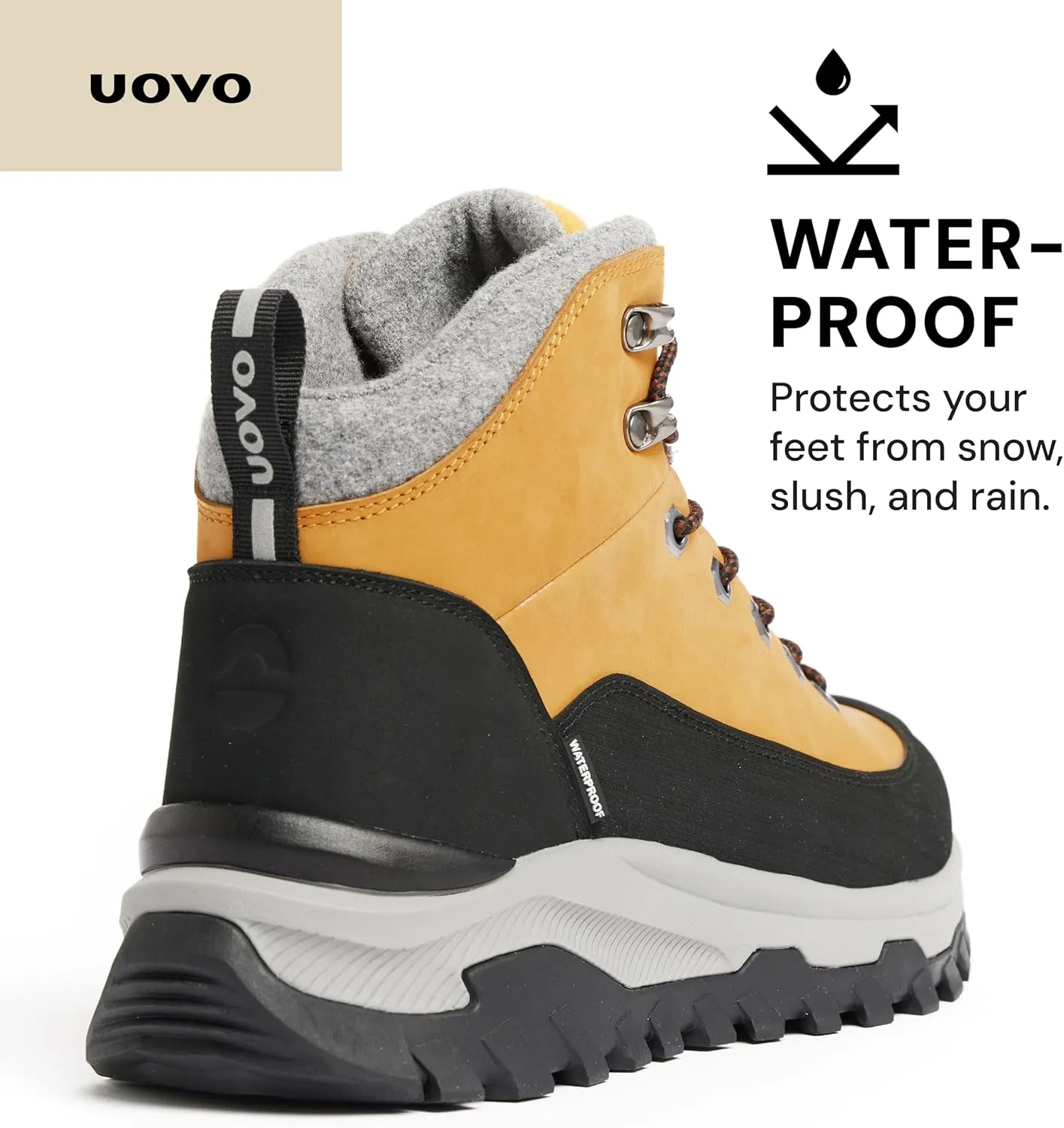 UOVO Men’s Winter Boot, Waterproof Leather
