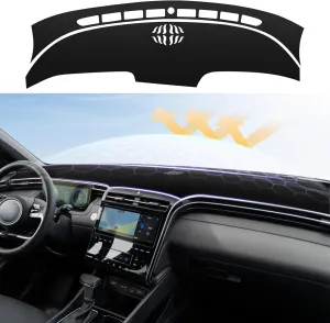 Upgraded Rubber Anti-Slip Dashboard Cover Compatible with Hyundai Santa Cruz 2022 2023 2024 2025 Santa Cruz Accessories Non-Slip Carpet Sunshield Glare UV Rays Protector