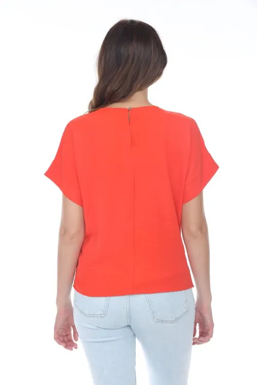 V Neck Drop Shoulder Top