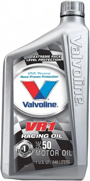 ValvolineMotor Oil, VR1, 50W, Conventional, 1 qt Bottle, Each