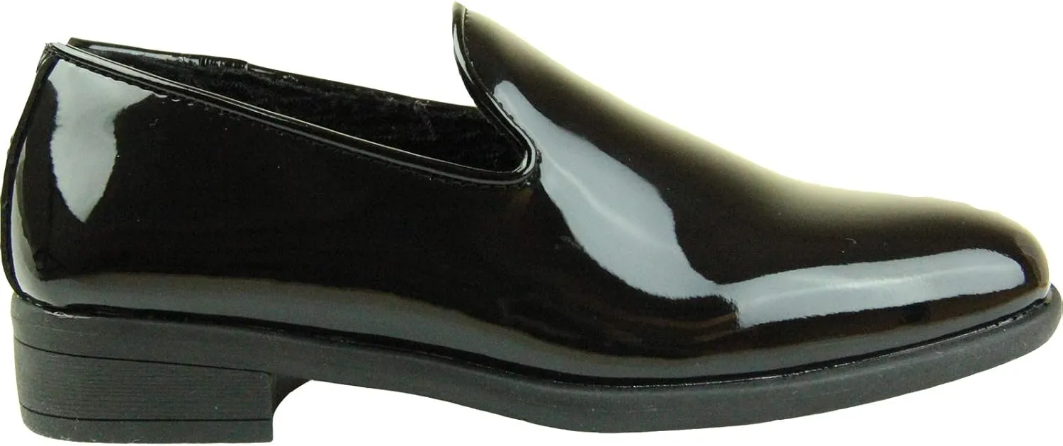 VANGELO Boy Dress Shoe Vallo Oxford Lace Up and Loafer Slip On Formal Tuxedo for Prom Wedding Ortholite Insole Size from Toddler to Big Kid