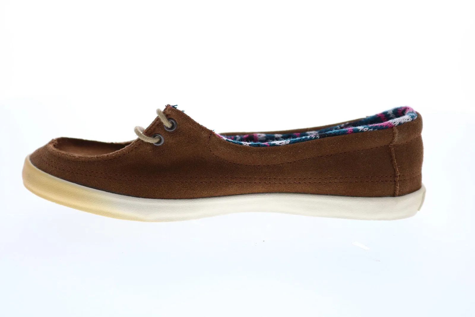Vans Rata Lo VN-0OK3AJ8 Womens Brown Suede Lace Up Loafer Flats Shoes