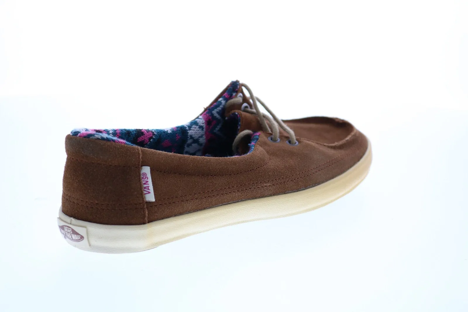 Vans Rata Lo VN-0OK3AJ8 Womens Brown Suede Lace Up Loafer Flats Shoes