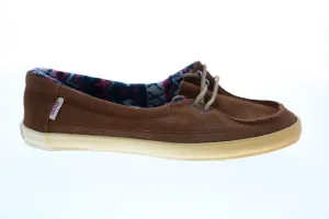 Vans Rata Lo VN-0OK3AJ8 Womens Brown Suede Lace Up Loafer Flats Shoes